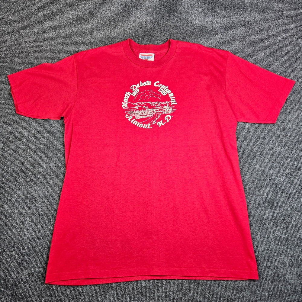 VTG Dodger North Dakota Centennial 1989 Almont T-Shirt Mens XL Single Stitch 80s